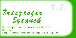 krisztofer sztanek business card